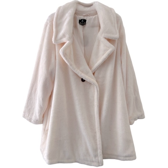 JASON WU • Women's Plus Size White Teddy Coat Winter Jacket - Picture 1 of 14